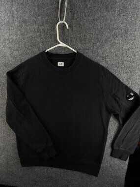CP Company Diagonal Raised Fleece Sweatshirt XL Cotton Black Pullover Sweater